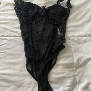 Black sheer bodysuit